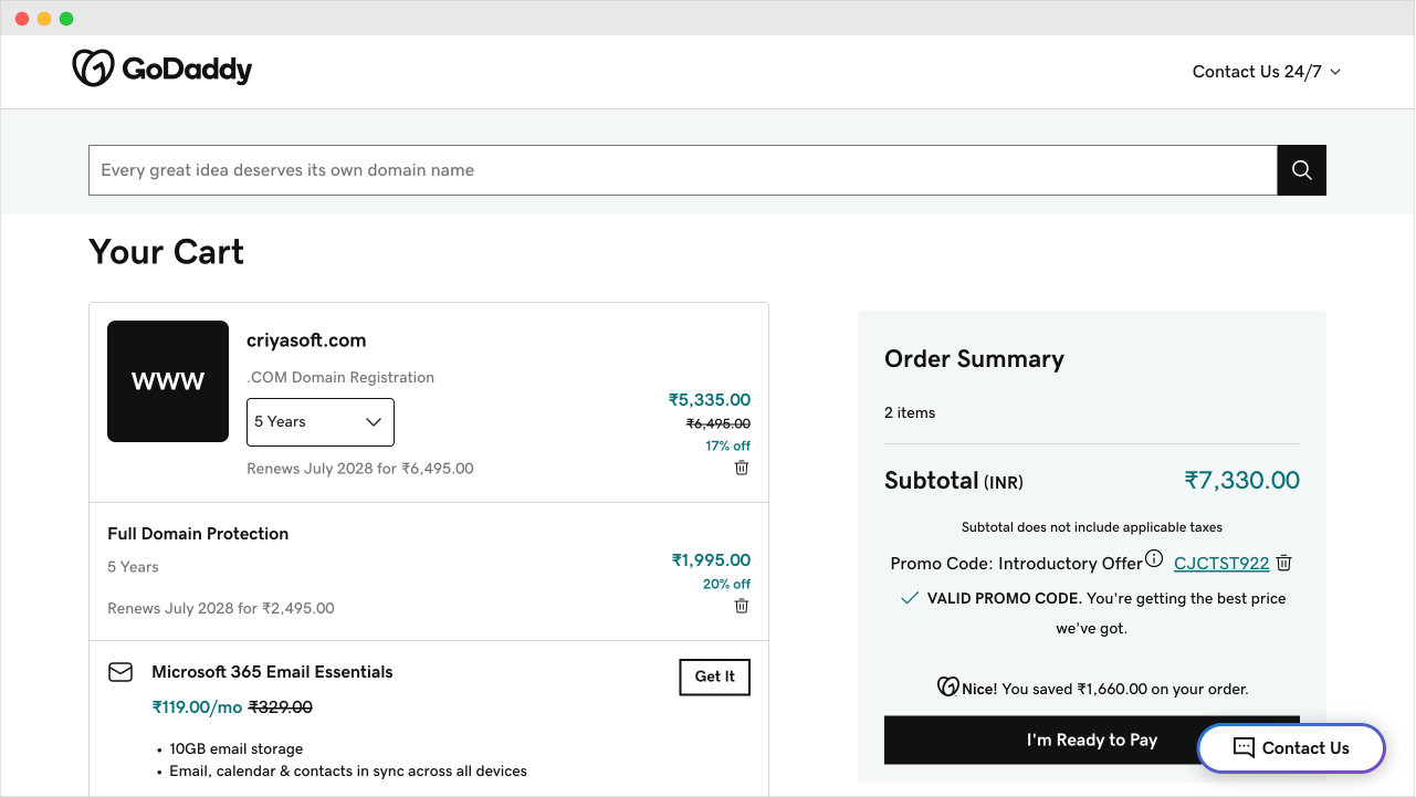 Purchase the domain name